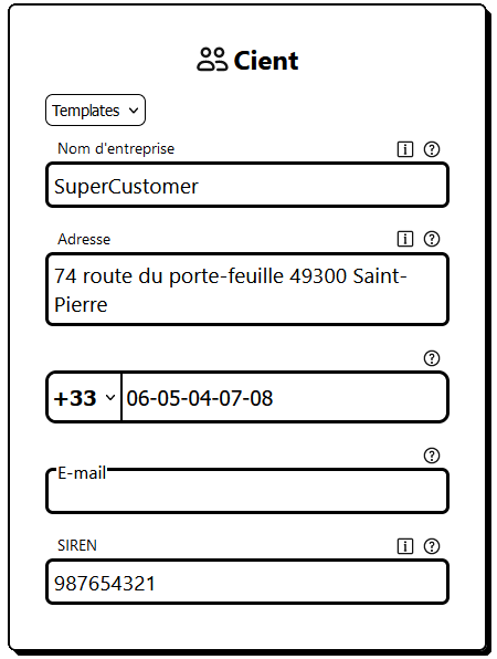 capture de la section client